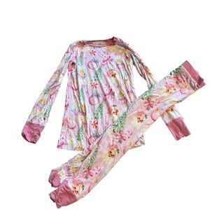 Adorable Pink and Green Kids Pajama Set